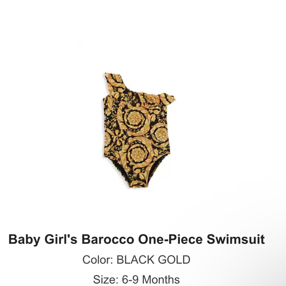 Versace Black and Gold Baroque Swimsuit